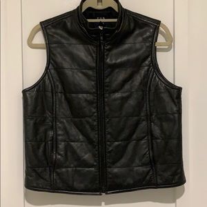 Faux leather vest